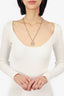 Pre-loved Chanel™ 2022 Gold-Tone Faux Pearl CC Pendant Necklace
