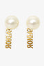 Christian Dior Gold-Tone Faux Pearl Crystal J’adior Earrings