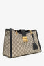Gucci Black/Brown Leather/Coated Canvas GG Supreme Medium Padlock Shoulder Bag