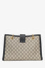 Gucci Black/Brown Leather/Coated Canvas GG Supreme Medium Padlock Shoulder Bag