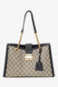 Gucci Black/Brown Leather/Coated Canvas GG Supreme Medium Padlock Shoulder Bag