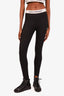 Paco Rabbane Black/White Logo Stirrup Leggings Size Large