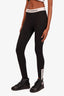 Paco Rabbane Black/White Logo Stirrup Leggings Size Large