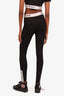 Paco Rabbane Black/White Logo Stirrup Leggings Size Large
