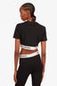 Paco Rabbane Black/White Logo Crop T-Shirt Size X-Large