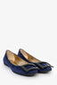 Roger Vivier Blue Suede Buckle Ballet Flats Size 36