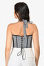 Guizio Black/White Gingham Pattern Corset Top Size L