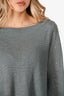 Brunello Cucinelli Grey Knit/Sheer Double Layer Long Sleeve Embellished Sweater Size XL