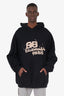 Balenciaga 2022 Black Logo Distressed Hoodie Size L
