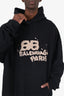 Balenciaga 2022 Black Logo Distressed Hoodie Size L