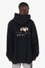 Balenciaga 2022 Black Logo Distressed Hoodie Size L