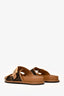 Fendi Brown FF Canvas/Leather Double Buckle Sandals Size 37