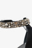 Alexander McQueen Black Satin Embellished Strap Heels Size 36.5