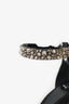 Alexander McQueen Black Satin Embellished Strap Heels Size 36.5