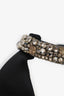 Alexander McQueen Black Satin Embellished Strap Heels Size 36.5