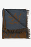Hermès Blue/Brown Horse Print Cashmere Silk Blend Scarf