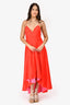 Christian Dior Orange Sleeveless Asymmetrical Dress Size 8