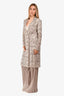 Christian Dior Blush/Black Embroidered Sheer Blazer Dress Size 6