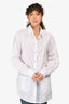 Pre-loved Chanel™ White Cotton Pearl Button Up Shirt Size 38