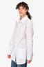 Pre-loved Chanel™ White Cotton Pearl Button Up Shirt Size 38
