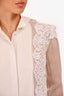Givenchy White Silk Lace Detailed Blouse (As Is) Est. Size S