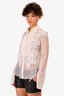 Givenchy White Silk Lace Detailed Blouse (As Is) Est. Size S