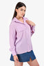 Pre-Loved Chanel™ Lavender Silk CC Button Quilted Details Blouse Size 38
