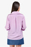 Pre-Loved Chanel™ Lavender Silk CC Button Quilted Details Blouse Size 38