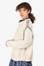 Loro Piana Cream/Black Cotton Silk Blend Sweater Size S
