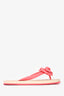 Pre-Loved Chanel™ Pink Rubber Camellia Flower Thong Sandals Size 37