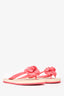Pre-Loved Chanel™ Pink Rubber Camellia Flower Thong Sandals Size 37