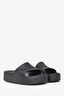 Balenciaga Black Rubber Logo Platform Slides Size 9