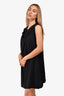 Dries Van Noten Black Cotton Blend Cowl Neck Mini Dress Size L