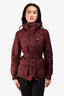 Burberry Brit Burgundy Nylon Rain Jacket Size XS