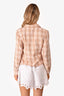 Burberry London Pink Check Cropped Button Down Shirt Size M