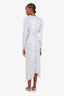 Isabel Marant White/Blue Long-Sleeve Dress Size 36