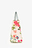 Christian Dior 2007 White/Blue Floral Cannage Fabric Medium Lady Dior With Strap (As Is)