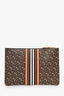 Burberry Brown TB Monogram Coated Canvas Zip Pouch
