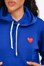 Play Comme des Garcons Blue Heart Logo Hoodie Est. Size S