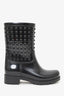 Valentino Black Rubber Rockstud Rainboots Size 37