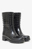 Valentino Black Rubber Rockstud Rainboots Size 37
