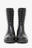 Valentino Black Rubber Rockstud Rainboots Size 37