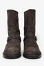 Stuart Weitzman Brown Suede Leather Buckle Detailed Ankle Boots Size 9.5
