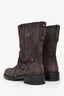 Stuart Weitzman Brown Suede Leather Buckle Detailed Ankle Boots Size 9.5