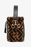 Fendi Brown/Black FF Sherpa Mon Tresor Bucket Bag
