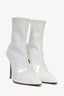 Aquazzura White Patent Heeled Ankle Boots Size 35.5