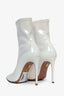 Aquazzura White Patent Heeled Ankle Boots Size 35.5
