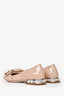 Miu Miu Beige Patent Leather Bow Detailed Loafers Size 35
