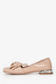 Miu Miu Beige Patent Leather Bow Detailed Loafers Size 35