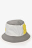 Hermès grey/Yellow Tri-Colour Nylon Bucket Hat Size 61